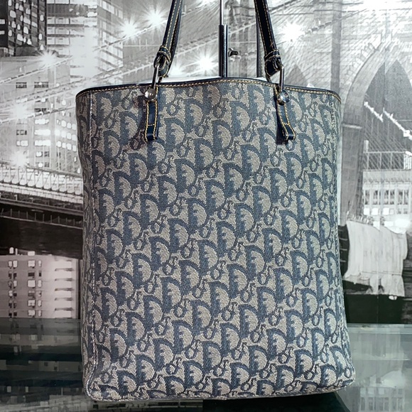 Authentic Christian Dior Oblique Trotter Denim Shoulder  Bag - Picture 3 of 17